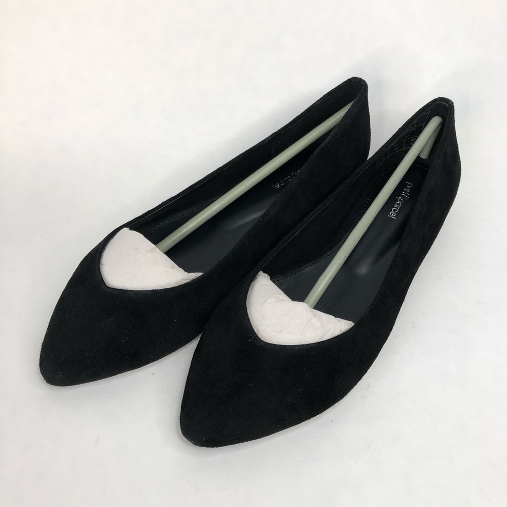 Part&Parcel Black Suede Pointed Flats